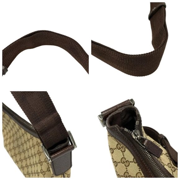 GUCCI GG Beige Dark Brown Jacquard Leather - Shoulder Bag 498-080825 - Picture 7 of 14